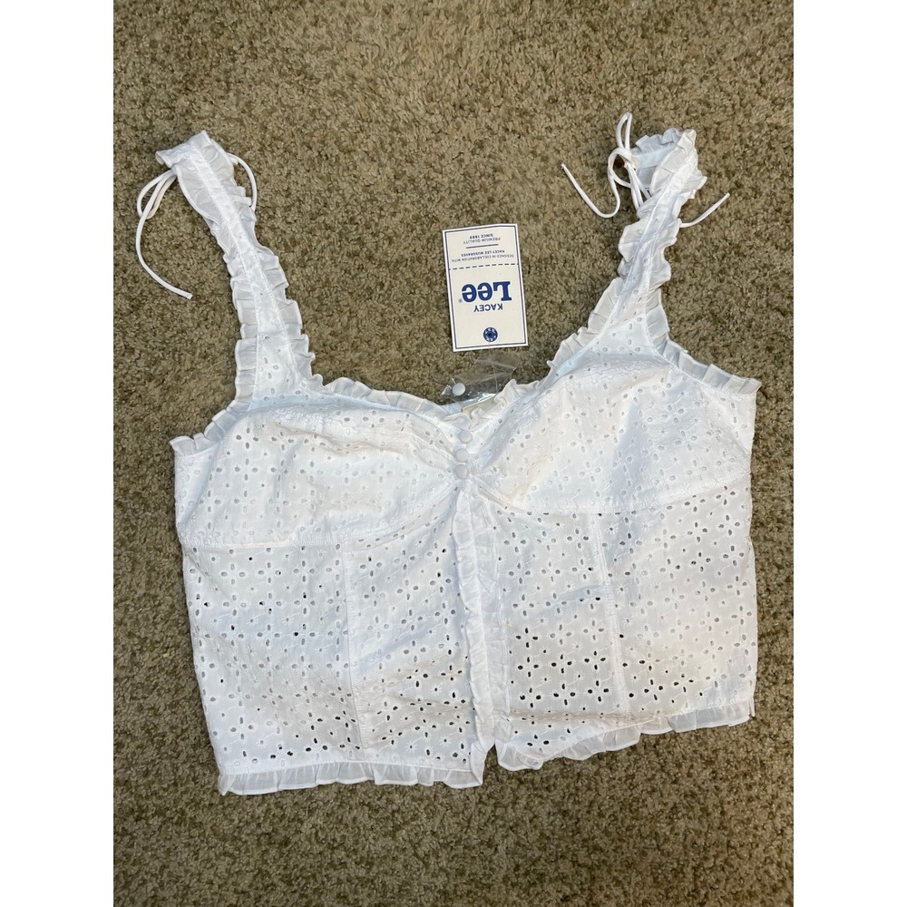 Kacey Musgraves x Lee White Eyelet Babydoll Tank Top Cottagecore XXL 20 NEW